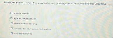 Services that public accounting firms are