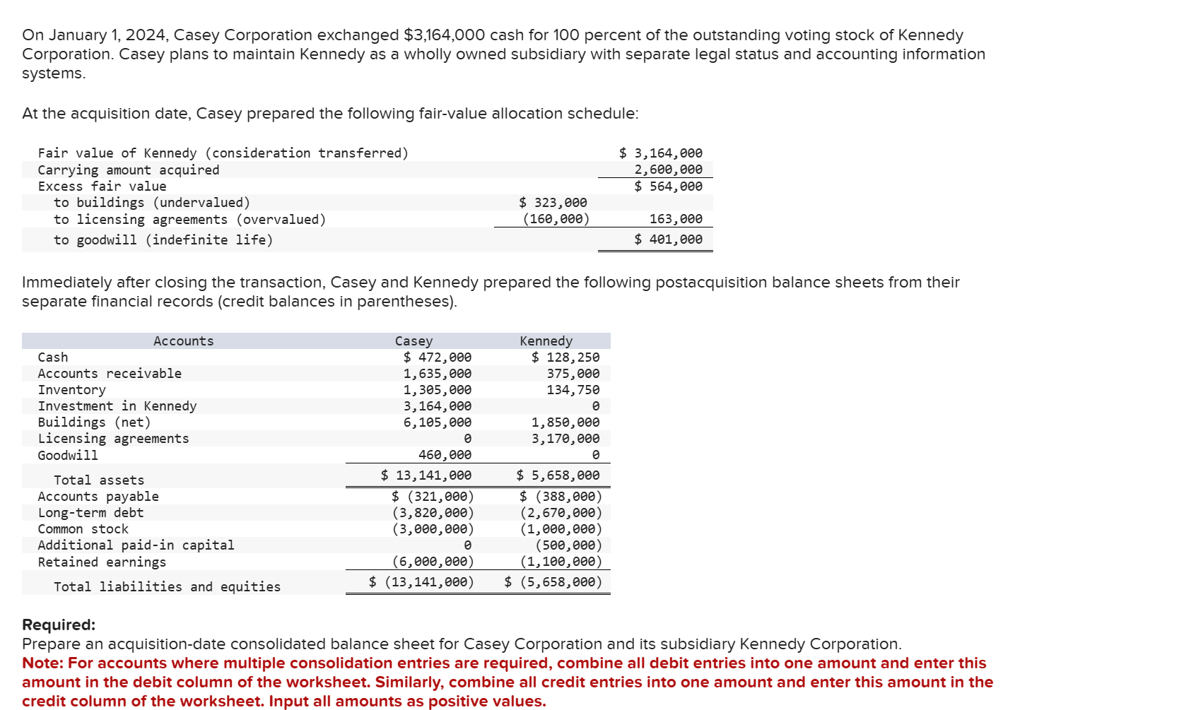 On January 1 , 2 0 2 4 , Casey Corporation