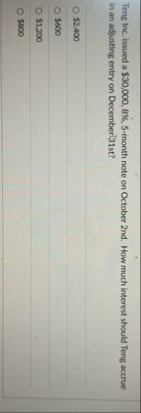 Teng Inc. issued a $ 3 0 , 0 0 0 , 8 % , 5 -