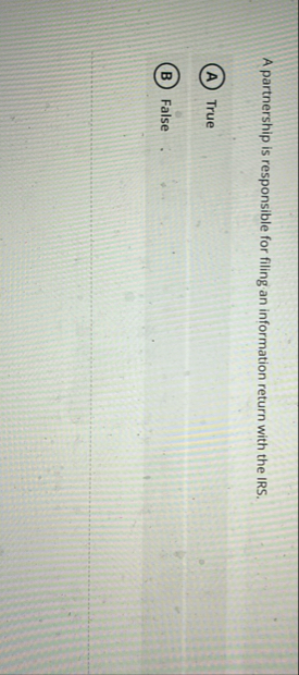 A partnership is responsible for filing an