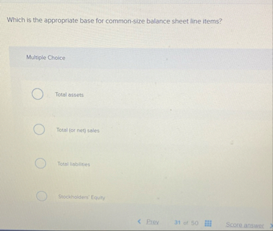 Which is the appropriate base for common - size