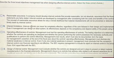 Describe the tree broad objoctives management has