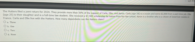 The Hutters filed a joint return for 2 0 2 4 .