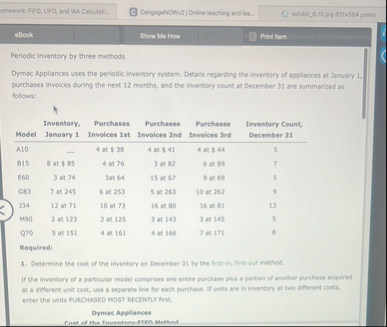 omework FFC , LFQ , and WRA Calculati -
