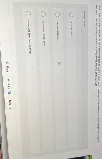 Which financial statement reconclies net income