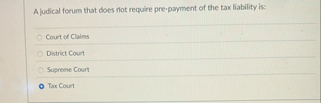 A judical forum that does not require pre -