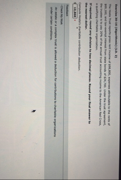 Exercise 3 0 - 1 6 ( Algorithmic ) ( LO . 2 ) The