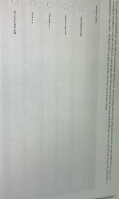 analyzing the new project, the $ 2 0 0 , 0 0 0