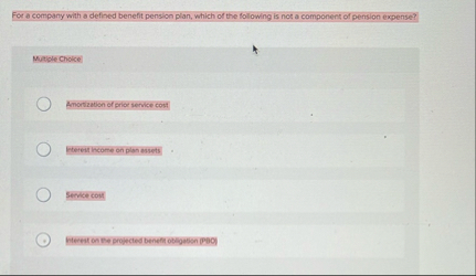 For a company with a defined benefit pension