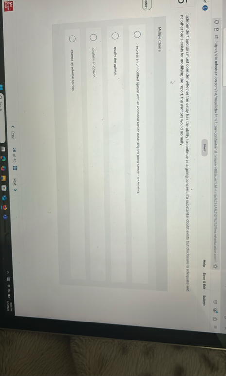 Help Sove 4 Eart Submit Independent auditors must