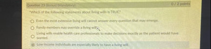 Question 2 3 ( Bonusl Mandatory ) 0 2 points