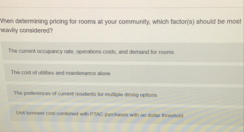 When determining pricing for rooms at your