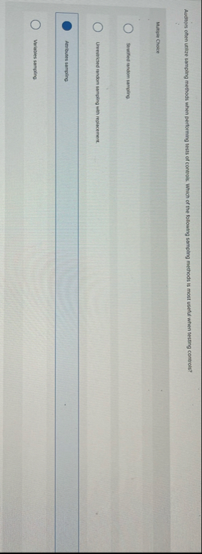 Audtors offen utilize sampling methods when