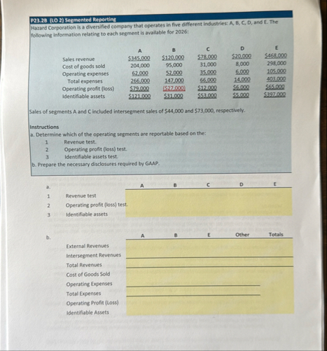 P 2 3 . 2 8 ( LO 2 ) Setmented Reportin? Hazard