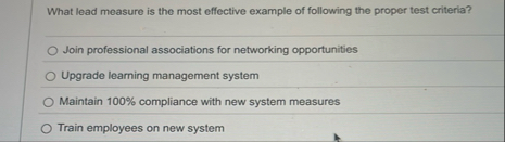 What lead measure is the most effective example