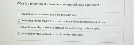What is a tenant break clause in a commercial