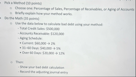 Pick a Method ( 1 0 points ) Choose one: