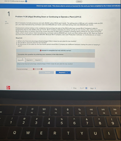 HW OH th Differential Renalysis 0 1 Problem 1 1 -