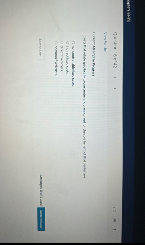 papters 2 2 - 2 5 ) Question 1 6 of 4 2 - / 2