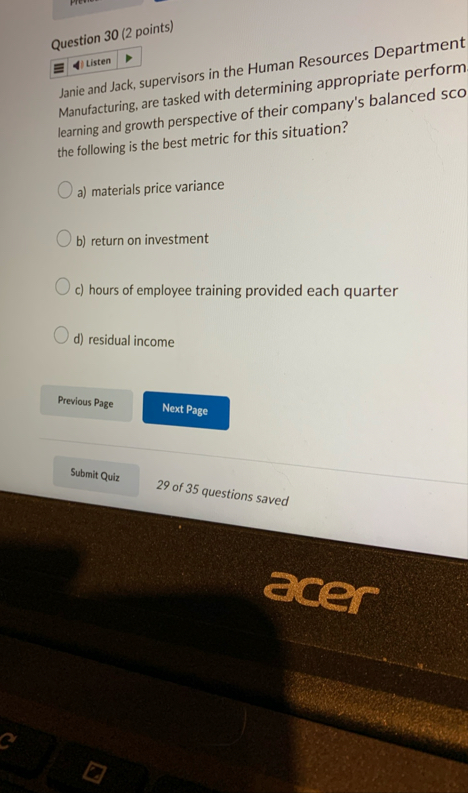 Question 3 0 ( 2 points ) Listen Janie and Jack,