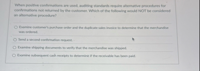 When positive confirmations are used, auditing