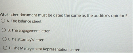 What other document must be dated the same as the