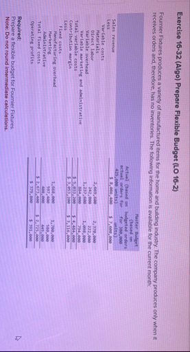 Exercise 1 6 - 3 2 ( Algo ) Prepare Flexible