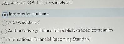 ASC 4 0 5 - 1 0 - S 9 9 - 1 is an example of: