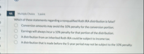Multiple Choice 1 point Which ed there statements