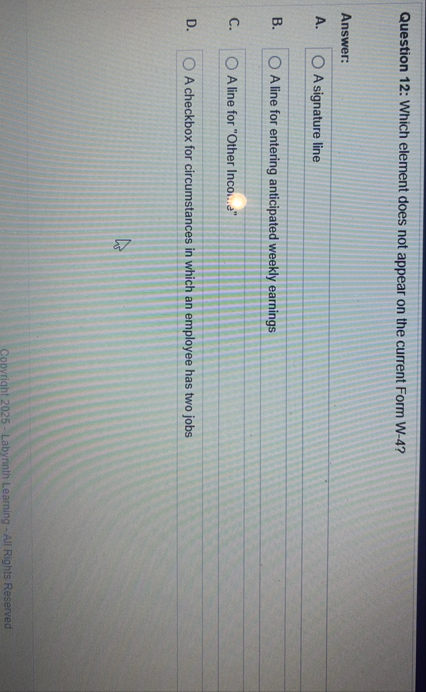 Question 1 2 : Which element does not appear on