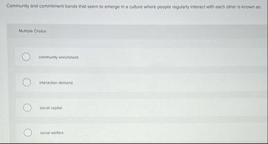 Community and commitment bonds that seem to