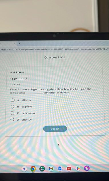 Question 3 of 5 - - of 1 point Question 3 3 tries