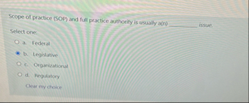 Scope of practice ( SOP ) and full practice