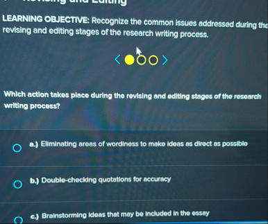 LEARNING OBJECTIVE: Recognize the common issues