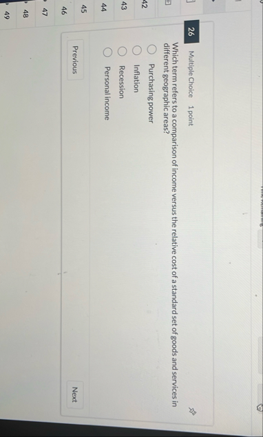 2 6 Multiple Choice 1 point Which term refers to