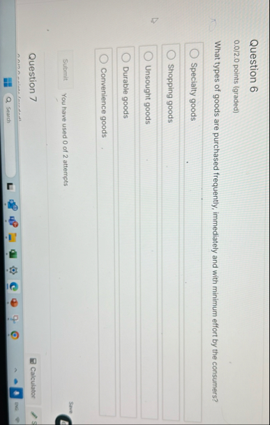 Question 6 0 . 0 / 2 . 0 points ( graded ) What