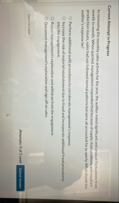 Current Attempt in Progress In reviewing the