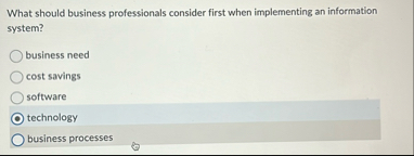 What should business professionals consider first