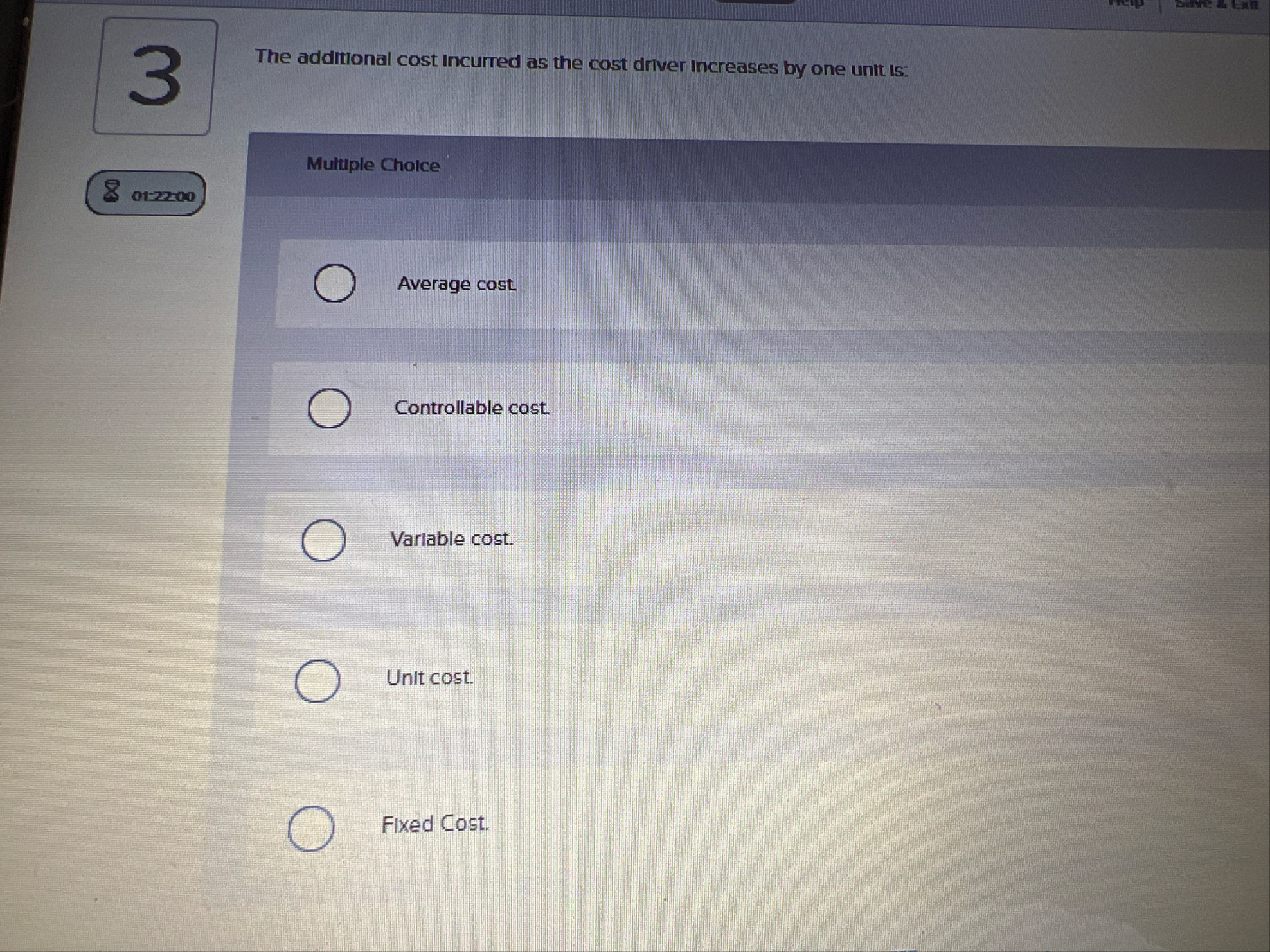 3 The additional cost incurred as the cost driver