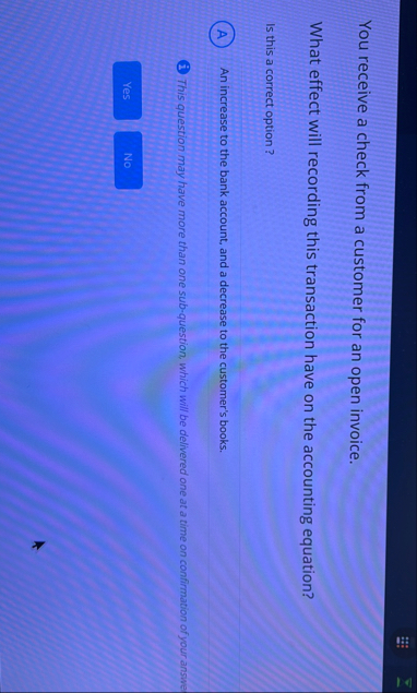 You receive a check from a customer for an open