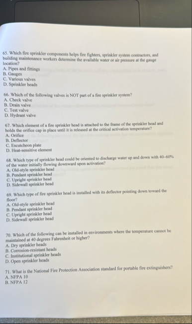 Which fire sprinkler components helps fire