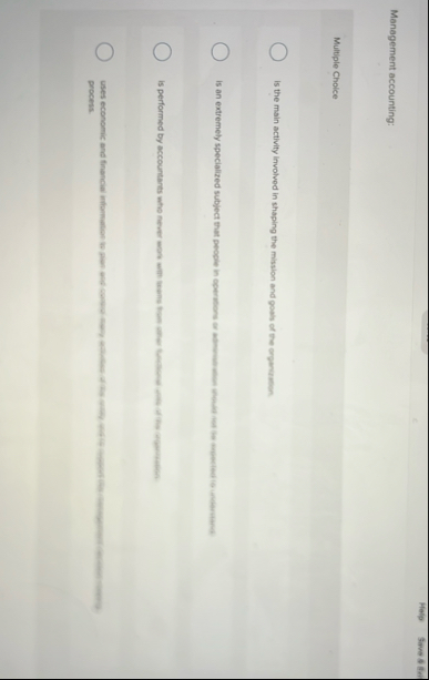 Halp Steve 5 the Management accounting: Multiple