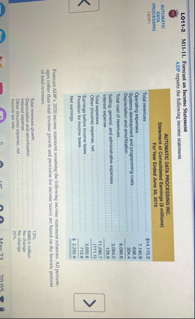 L 0 1 1 - 2 M 1 1 - 1 1 . Forecast an Income