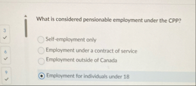 What is considered pensionable employment under