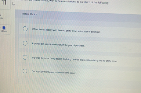1 1 Mutuple Choice 4 8 5 0 0 k Offset the tax