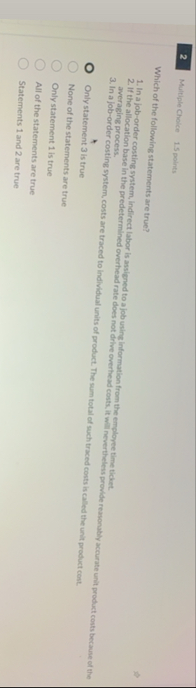 Multiple Choice 1 . 5 points Which of the