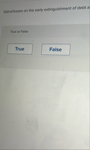 Gains / losses on the early extinguishment of