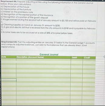 Requirement 8 4 : Prepare adjusting entites using