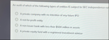 An audit of which of the following types of