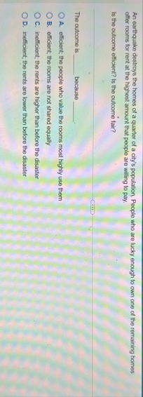 An earthquake destroys the homes of a quarter of